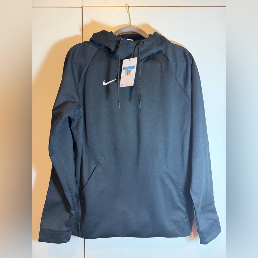 NWT Nike Charcoal Hoodie with White Logo Size MED